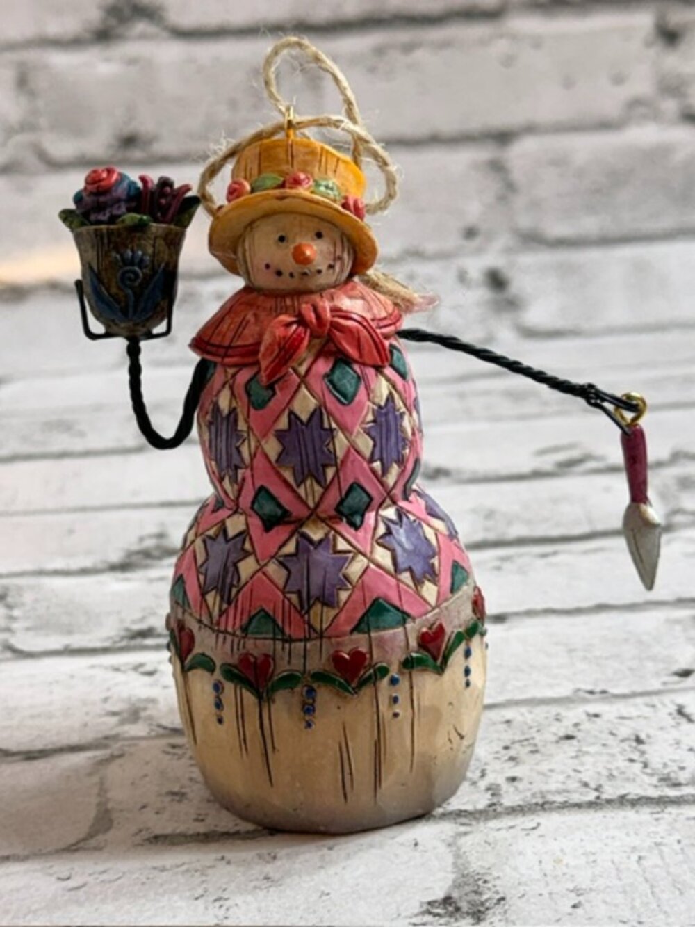 Vintage Jim Shore Snowman Christmas Ornament Holiday Anthropomorphic Enesco 2003